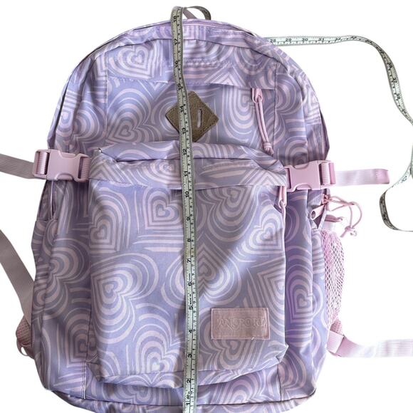 JanSport Main Campus Heavenly Hearts Pink Purple Large School Backpack main image 6